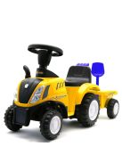 Gyerek jármű traktor utánfutóval és szerszámokkal Baby Mix New Holland sárga