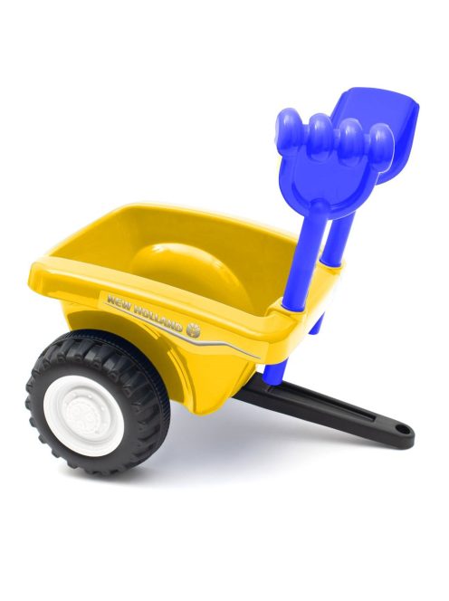 Gyerek jármű traktor utánfutóval és szerszámokkal Baby Mix New Holland sárga