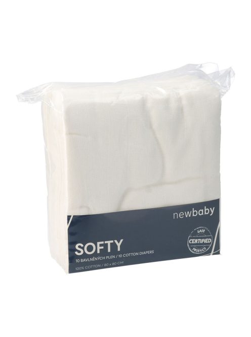 Pamut tetra pelenka New Baby Softy 80 x 80 cm 10 db fehér