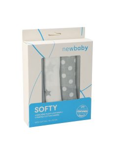   Pamut tetra pelenka New Baby Softy nyomtatott mintával  70 x 70 cm 4 db fehér-szürke