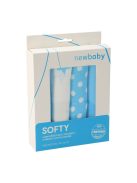 Pamut tetra pelenka New Baby Softy nyomtatott mintával  70 x 70 cm 4 db fehér-türkiz