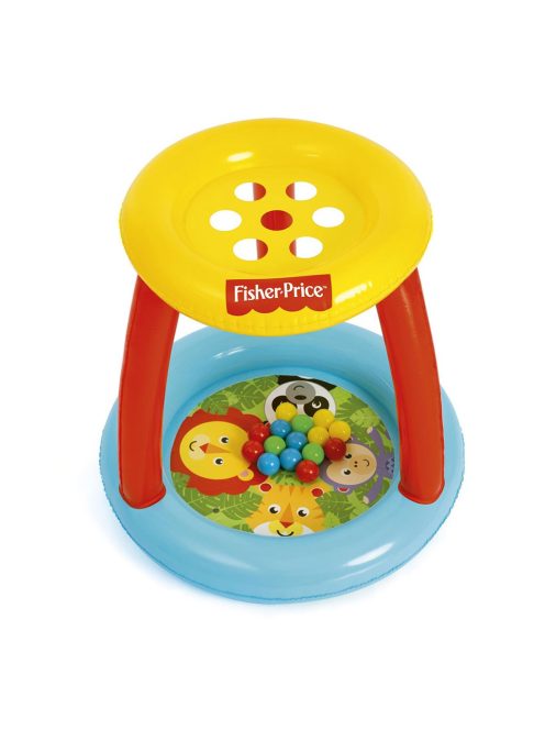 Gyerek felfújható játszóközpont Fisher-Price interaktív lyukakkal a labdáknak