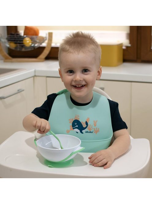 Tál és kanál Akuku 300 ml zöld