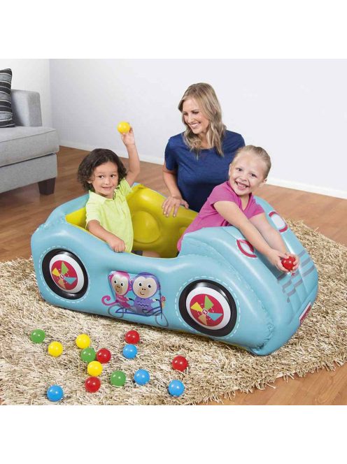 Gyermek felfújható autó Fisher-Price labdákkal 119x79x51 cm