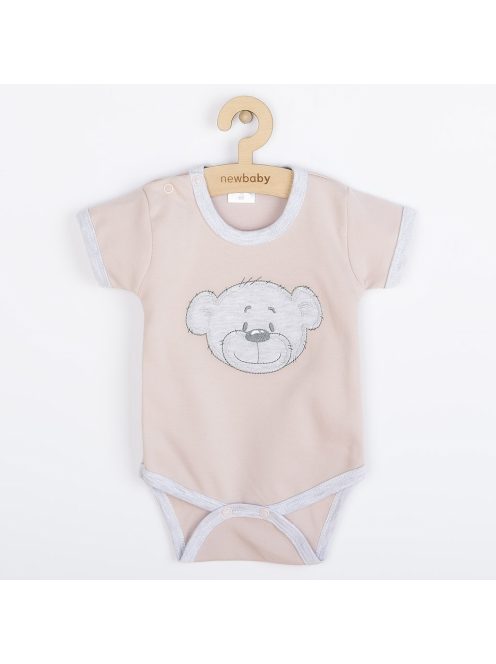 Baba body rövid ujjú New Baby BrumBrum old pink grey