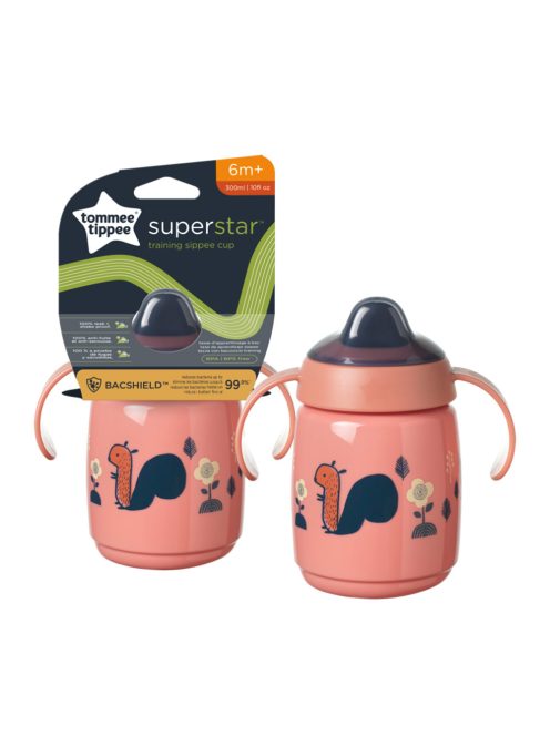 Tommee Tippee Superstar Training Straw Cup szívószálas itatópohár-300 ml-rózsaszín