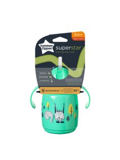   Tommee Tippee szívószálas itatópohár Superstar Training Straw Cup -300 ml-zöld