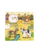 Gyermek fa puzzle Viga Farm 4 db