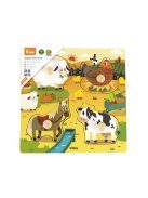 Gyermek fa puzzle Viga Farm 4 db