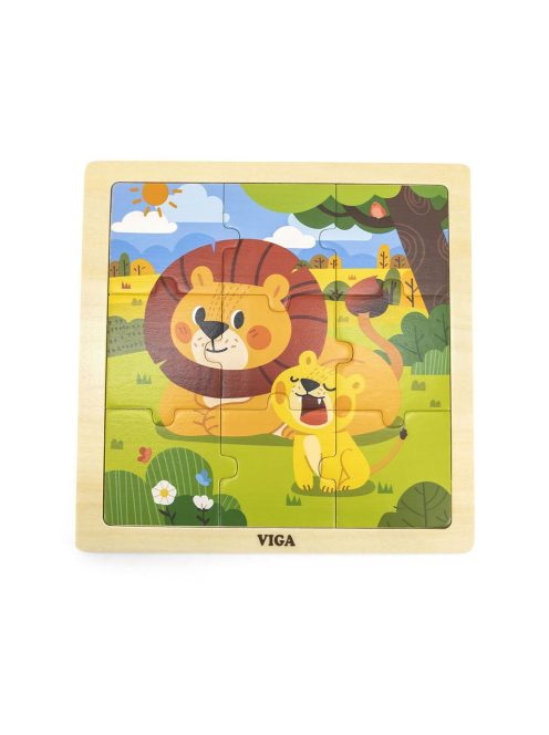 Fa képes kirakó puzzle Viga 9 db Lion