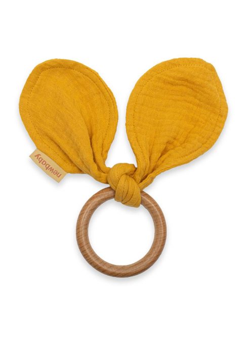 Rágóka levelekkel New Baby Ears mustard