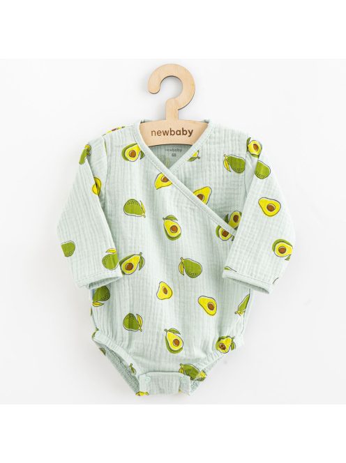 Csecsemő muszlin patentos body New Baby Avocado