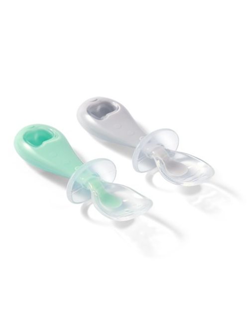 Szilikon baba kanál Baby Ono 2 db szürke, mentazöld