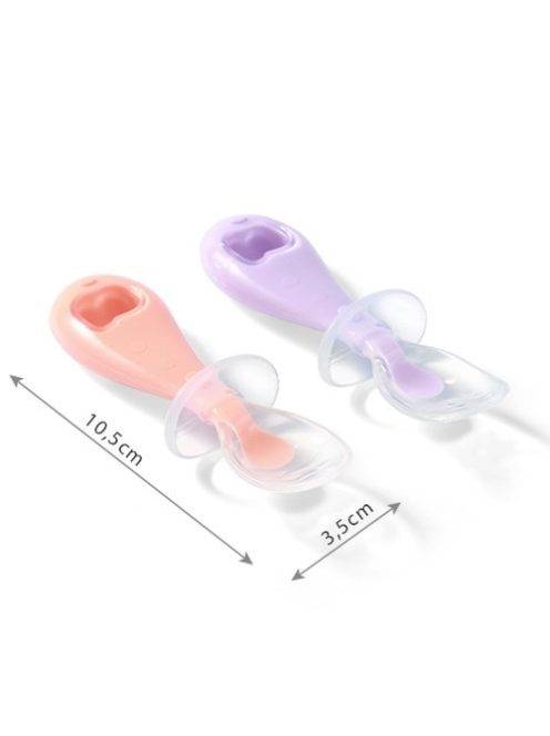 Baby Ono szilikon baba kanál, 2 darab, rózsaszín és lila