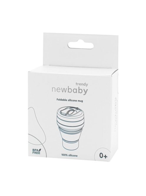 Szilikon Összecsukható Bögre 350 ml 2 az 1-ben New Baby - Szürke