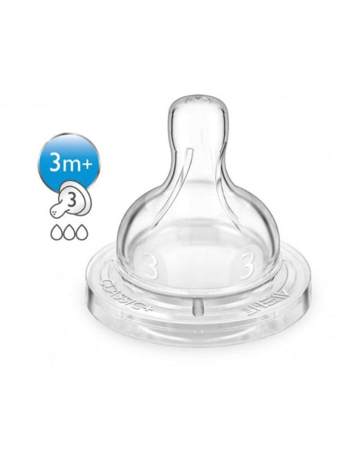 Avent SCF633/27 Classic szilikon etetőcumi 3 lyukú, 3 hó+