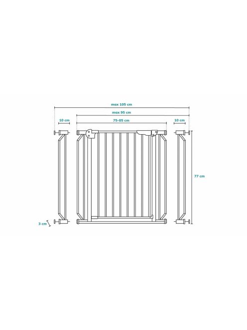 Lionelo Truus Led fém ajtórács 75-105 cm-fehér