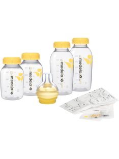   Medela Calma Szett Store & Feed – Anyatejes palackok, Calma etetőfejjel és anyatejtároló zacskóval