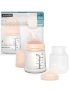 Suavinex, Anti Colic Zero Zero speciális szoptatós palackcsomag. 180 ml-es cumisüveg adaptálható folyású cumival + csere adaptálható folyású cumival csecsemőknek +0 hónap