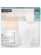 Suavinex, Anti Colic Zero Zero speciális szoptatós palackcsomag. 180 ml-es cumisüveg adaptálható folyású cumival + csere adaptálható folyású cumival csecsemőknek +0 hónap