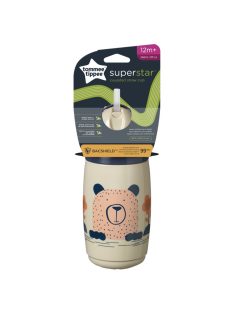   Tommee Tippee itatópohár - Superstar Insulated Straw Cup szívószálas hőtartó 266ml 12hó drapp