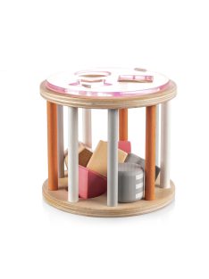Zopa fa játék formabedobó henger rózsaszín