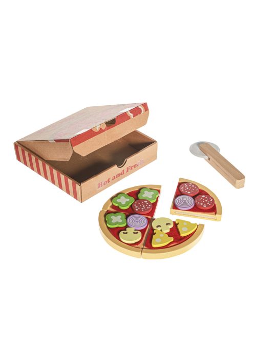 Zopa fa játék pizza dobozban