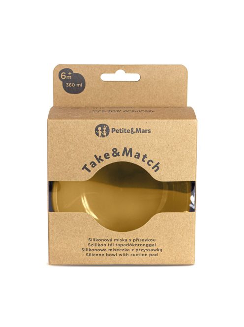 Petite and Mars Szilikon tál tapadókoronggal Take and Match Intense Ochre 6m