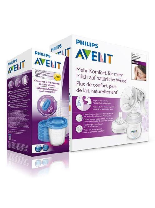 Avent Philips Natural kézi mellszívó + Ajándék VIA pohár 180 ml - 5 db