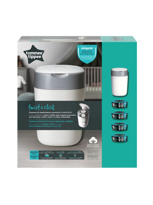 Tommee Tippee pelenkacsomagoló utántöltõ 4db,  pelenkatároló szemetessel Twist & Click