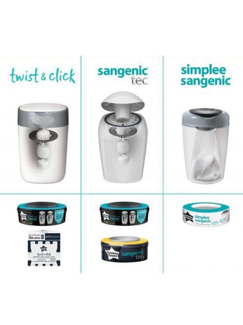 Tommee Tippee pelenkacsomagoló utántöltõ - Twist and Click és Sangenic TEC citrus 12db