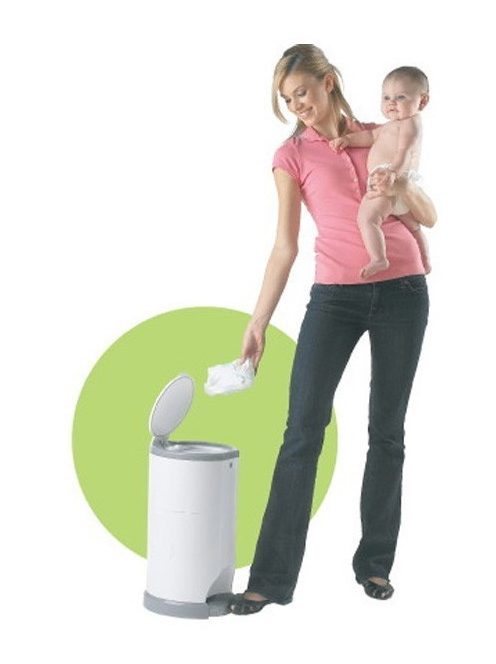 Korbell pelenkatároló kuka, fehér 16 literes. OUTLET termék