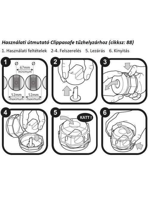 Clippasafe Sütõ- és tûzhelygomb zár 88