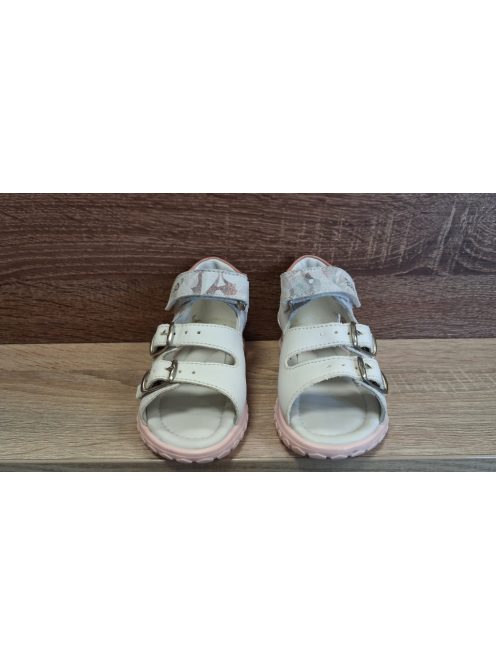 Asso lányka bőr szandál fehér-virágos 24-es méret