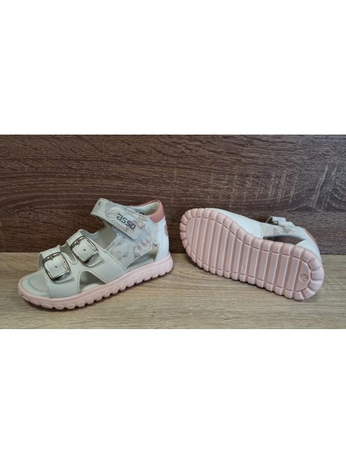 Asso lányka bőr szandál fehér-virágos 24-es méret