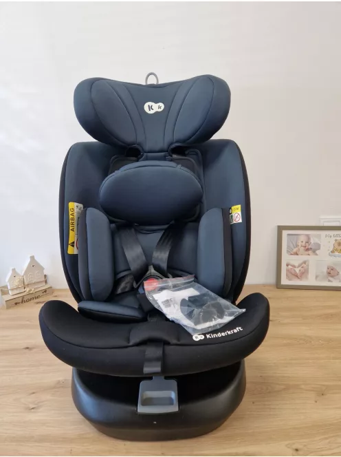 Kinderkraft I-Grow 2 Pro i-Size 40-150cm Isofix 360°gyerekülés fekete- szürke OUTLET termék