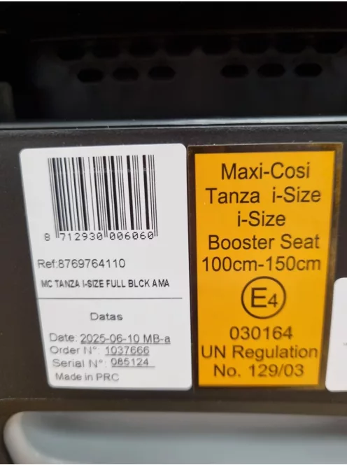 Maxi-Cosi Tanza i-Size Isofix gyerekülés, gyerekülés 100-150cm, G-CELL védelem, fekete OUTLET termék