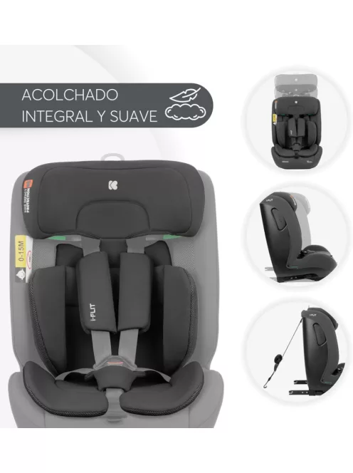 Kikkaboo I-Flit 76-150cm Isofix gyerekülés, fekete szìnű OUTLET termék