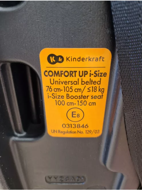 Kinderkraft Comfort Up I-Size 76-150cm gyerekülés, pink-szürke OUTLET termék