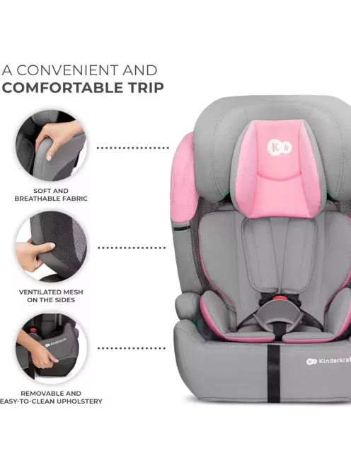 Kinderkraft Comfort Up I-Size 76-150cm gyerekülés pink- szürke OUTLET termék