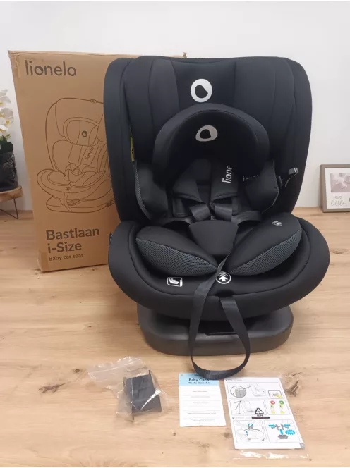 Lionelo Bastiaan i-Size 360 fokban forgatható, autósülés gyerekeknek, fekete OUTLET termék