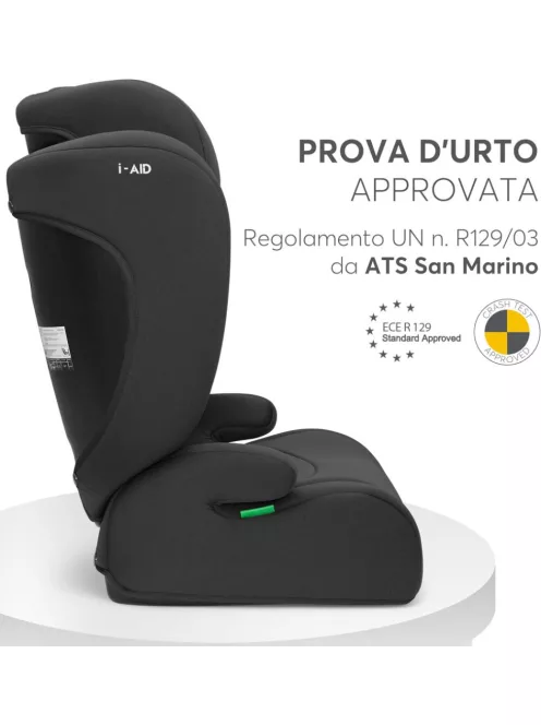 Kikkaboo I-Aid i-size 100-150cm gyerekülés, fekete színű OUTLET termék