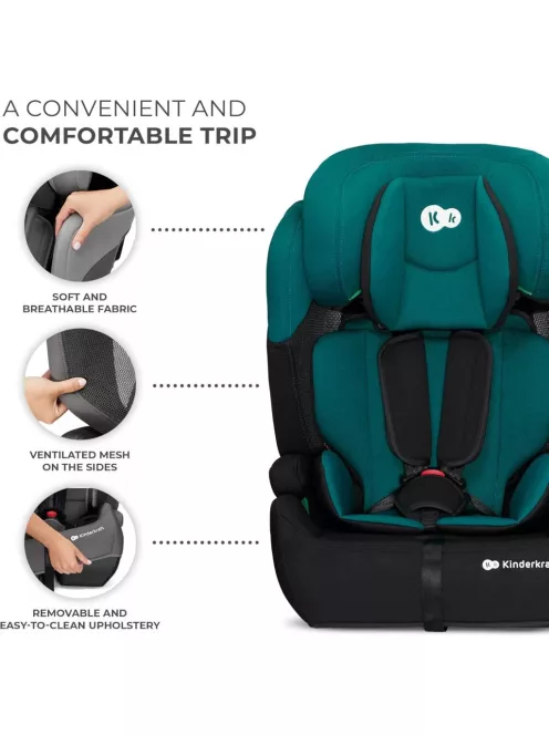 Kinderkraft COMFORT UP i-Size gyerekülés 76-150cm, zöld-fekete szìnű OUTLET termék