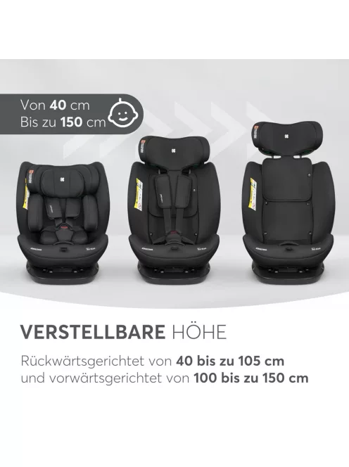 KikkaBoo autós gyerekülés 0-36 kg i-EXPLORE  i-Size, hátra- és előrenéző, fekvőfunkcióval, szürke szìnű OUTLET termék