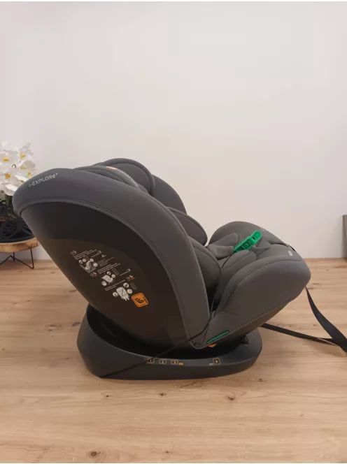 KikkaBoo autós gyerekülés 0-36 kg i-EXPLORE  i-Size, hátra- és előrenéző, fekvőfunkcióval, szürke szìnű OUTLET termék