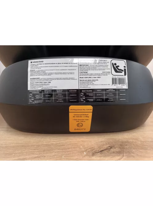 KikkaBoo autós gyerekülés 0-36 kg i-EXPLORE  i-Size, hátra- és előrenéző, fekvőfunkcióval, szürke szìnű OUTLET termék