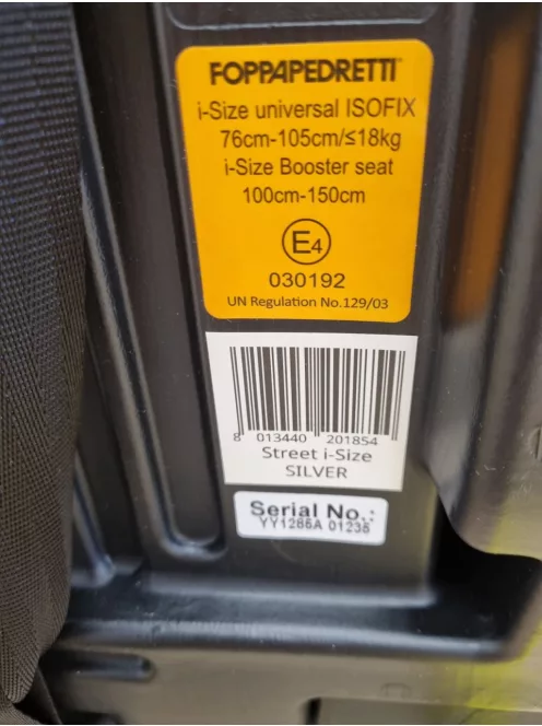 Foppapedretti Street i-Size gyerekülés 76-150 cm magas, 15 hónapos kortól 12 éves korig OUTLET termék