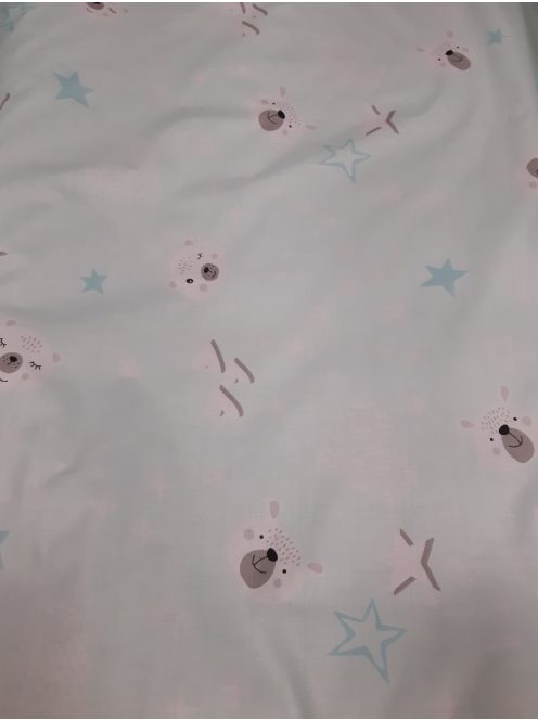3 részes bébi ágynemű garnitúra menta maci mintával