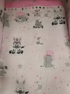 3 részes bébi ágynemű garnitúra rózsaszín zebra mintával
