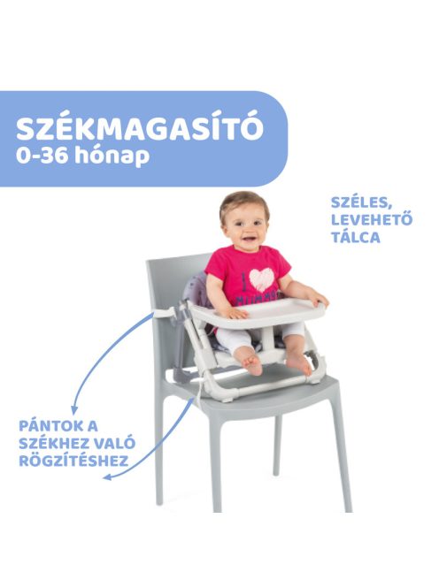 Chairy 2in1 székmagasító ülőke és kisszék Bunny szürke